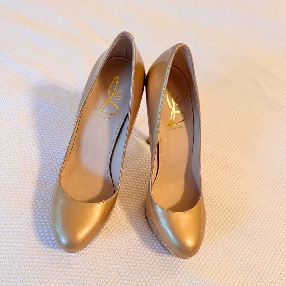 JOAN & DAVID 5” Metallic Gold Platform High Stiletto Heels Women’s Shoes